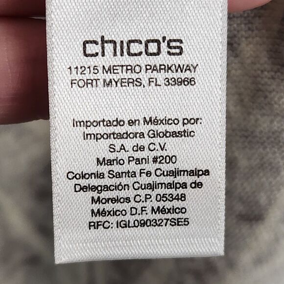 CHICOS 570162827 Tan Pink Floral Print Ninette Linen Cardigan SIZE 0 US SMALL 4 - Picture 15 of 16